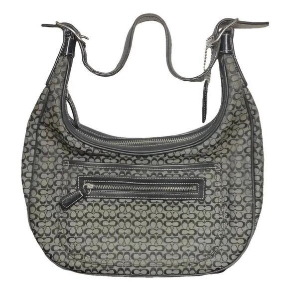 Coach - Authentic Black & Grey Signature Soho Hobo Handbag